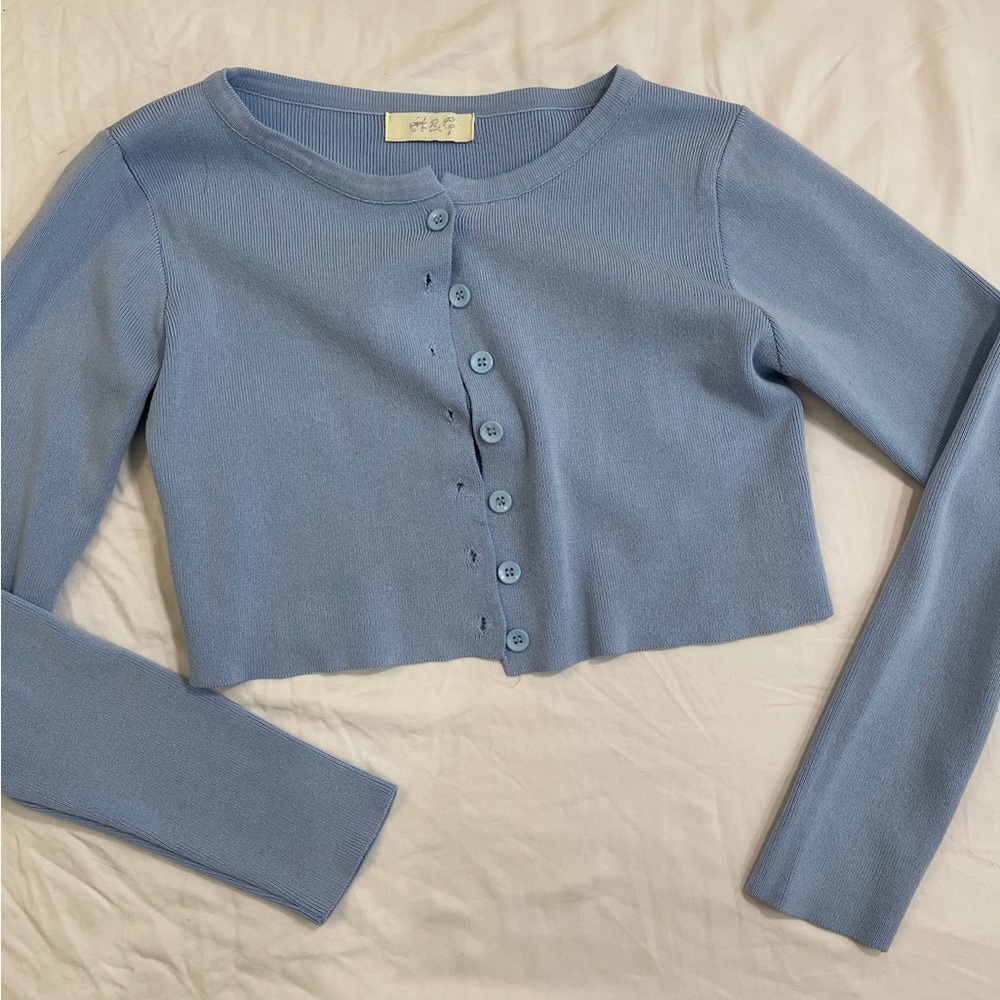 Yesstyle Blue Cropped Cardigan